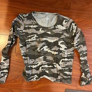 CHASER camo ripped sweatshirt